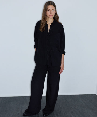 Crinkle-Effect Shirt with Sequins