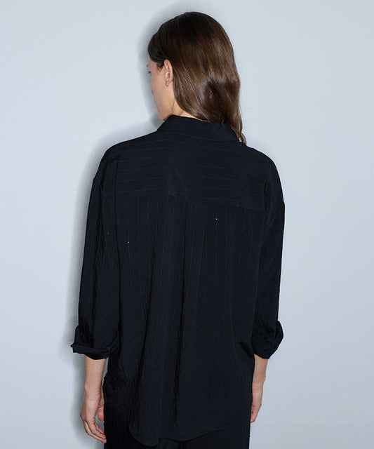 Crinkle-Effect Shirt with Sequins