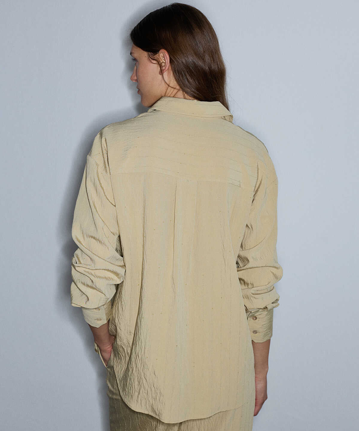 Crinkle-Effect Shirt with Sequins