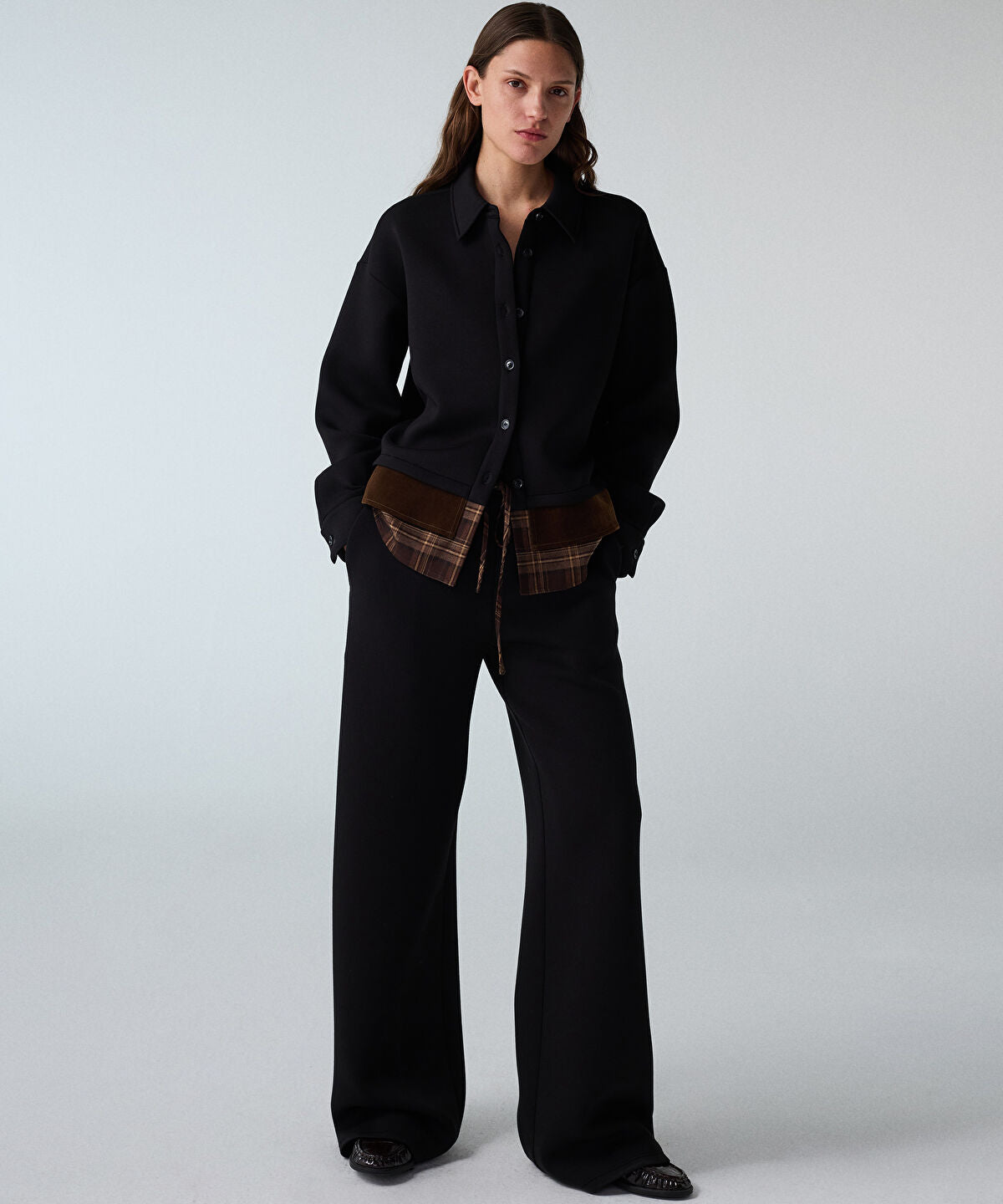 Zoomed Contrast Layered Shirt