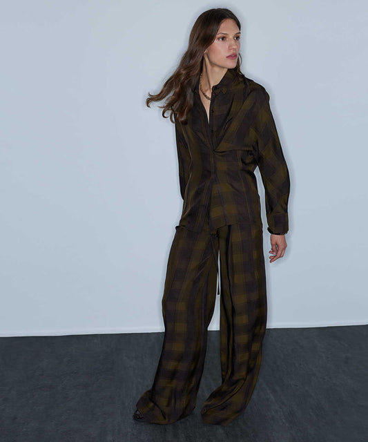 Asymmetric Plaid Shirt
