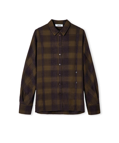 Asymmetric Plaid Shirt
