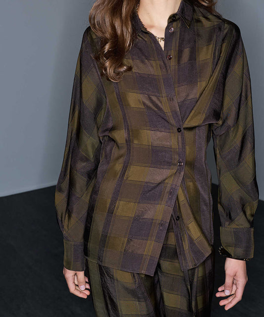 Asymmetric Plaid Shirt