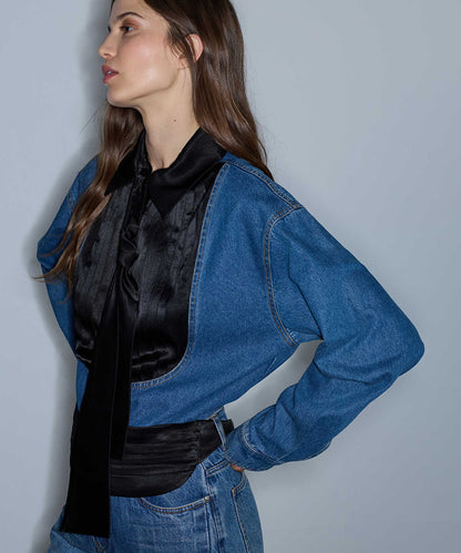 Combination Shirt with Scarf