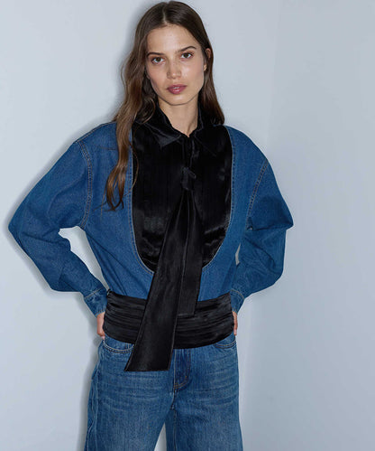 Combination Shirt with Scarf