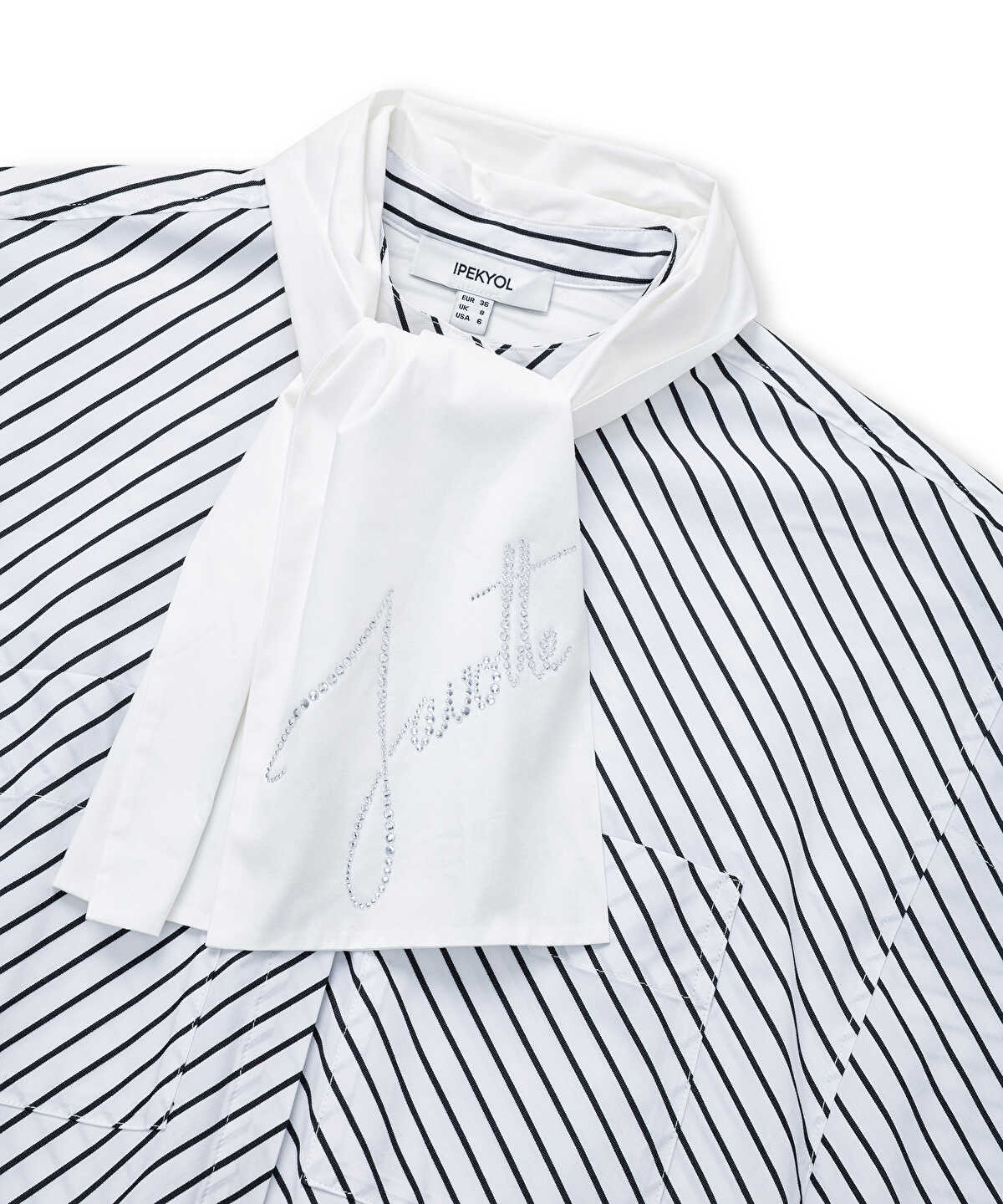 Striped Shirt with Scarf