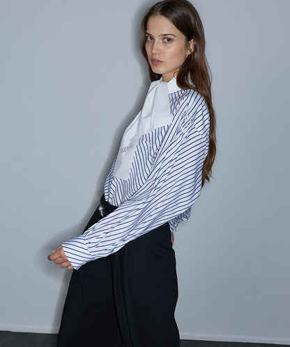 Striped Shirt with Scarf