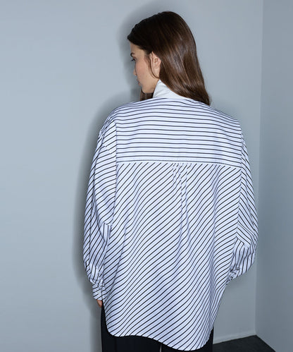 Striped Shirt with Scarf