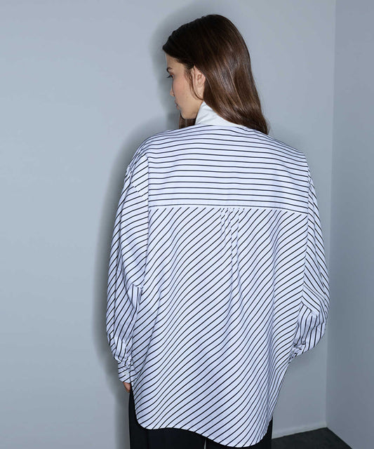 Striped Shirt with Scarf