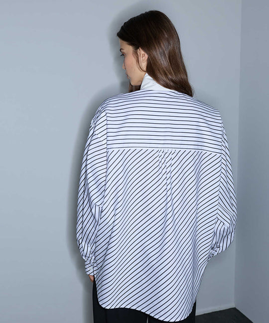 Striped Shirt with Scarf