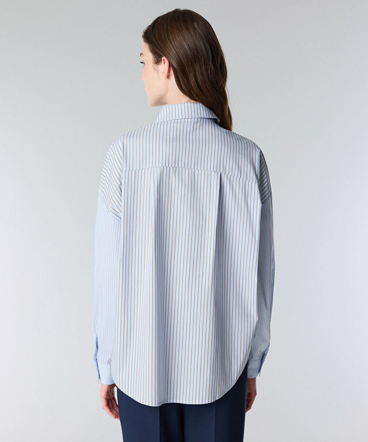 Mixed Media Striped Shirt
