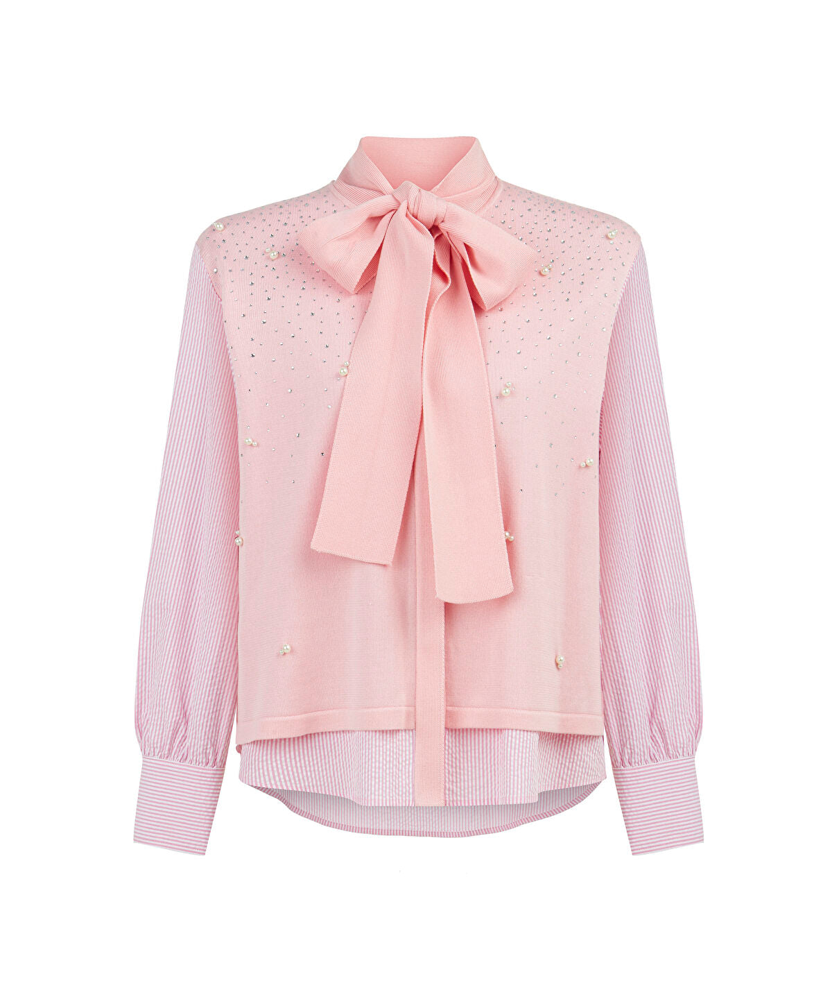 Two-Piece Effect Rhinestone Shirt