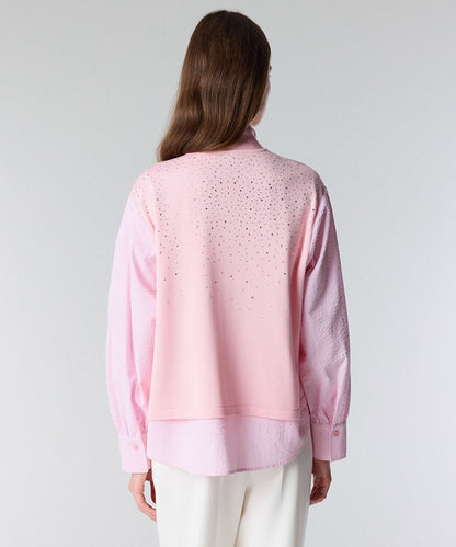 Two-Piece Effect Rhinestone Shirt