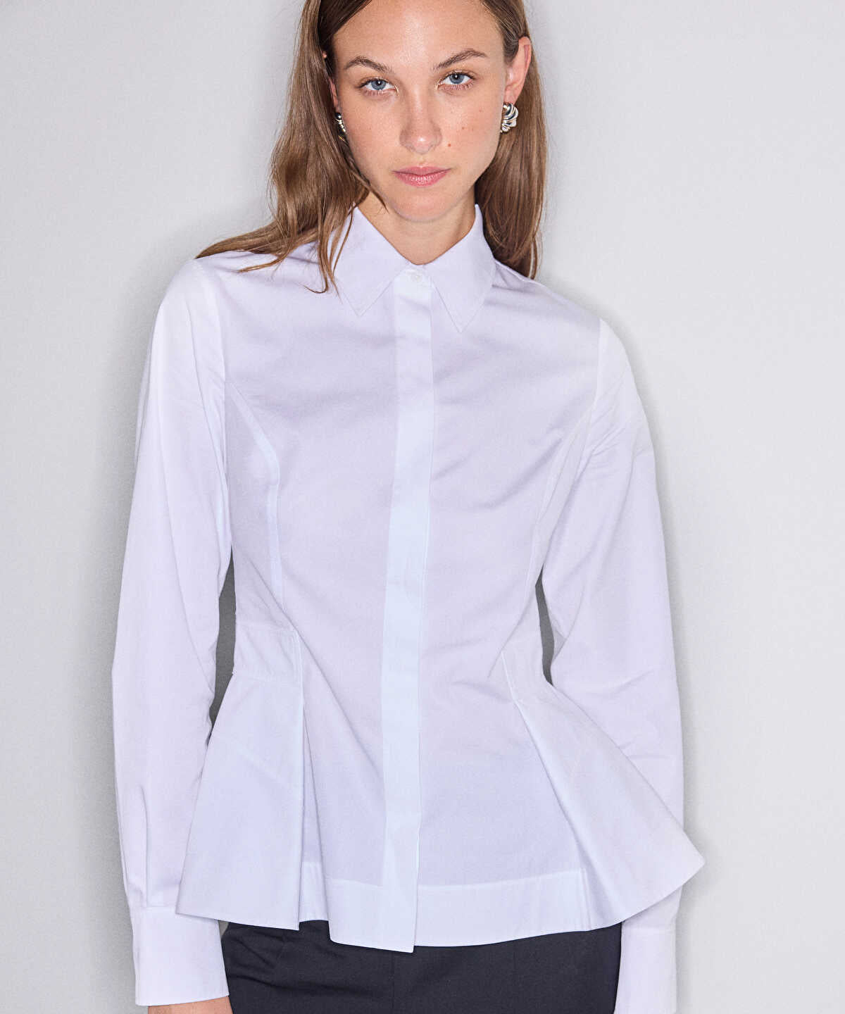 Poplin Peplum Shirt