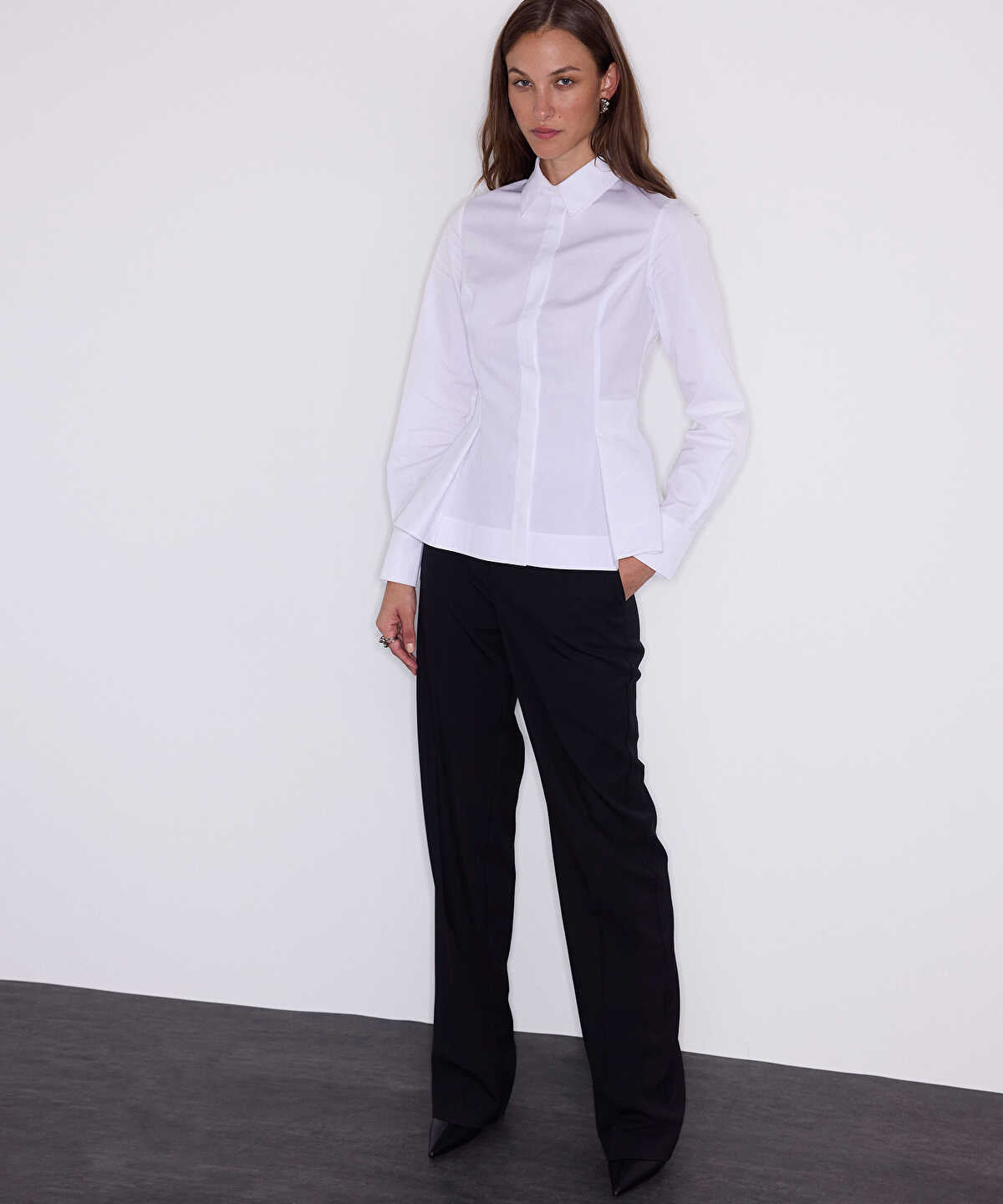 Poplin Peplum Shirt