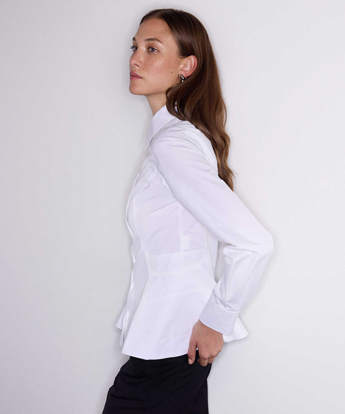 Poplin Peplum Shirt