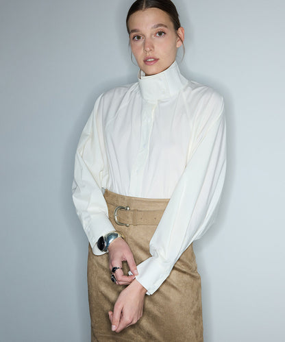 Corset-Effect High-Neck Shirt