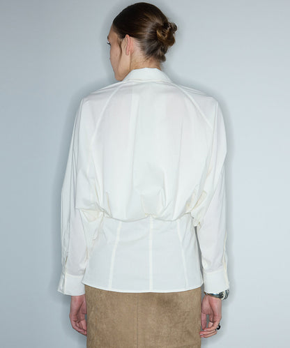 Corset-Effect High-Neck Shirt