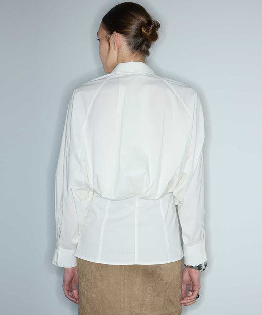 Corset-Effect High-Neck Shirt