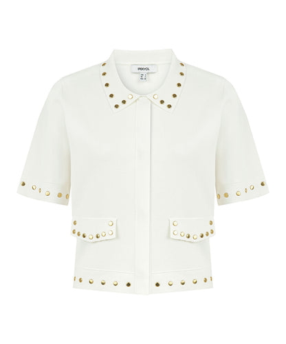 Studded Knit Top