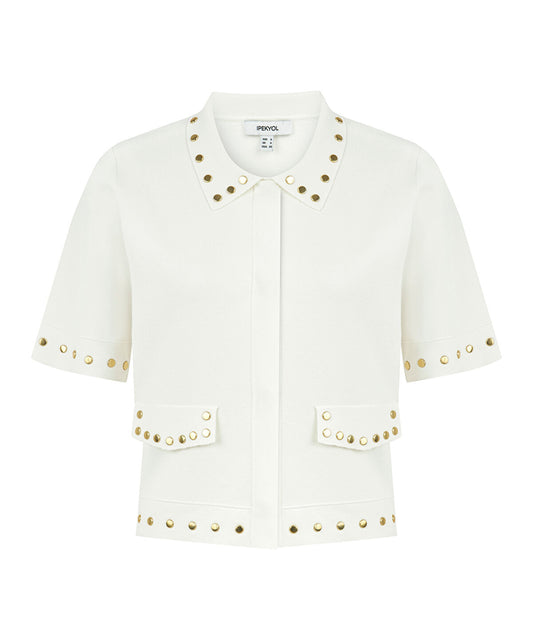 Studded Knit Top