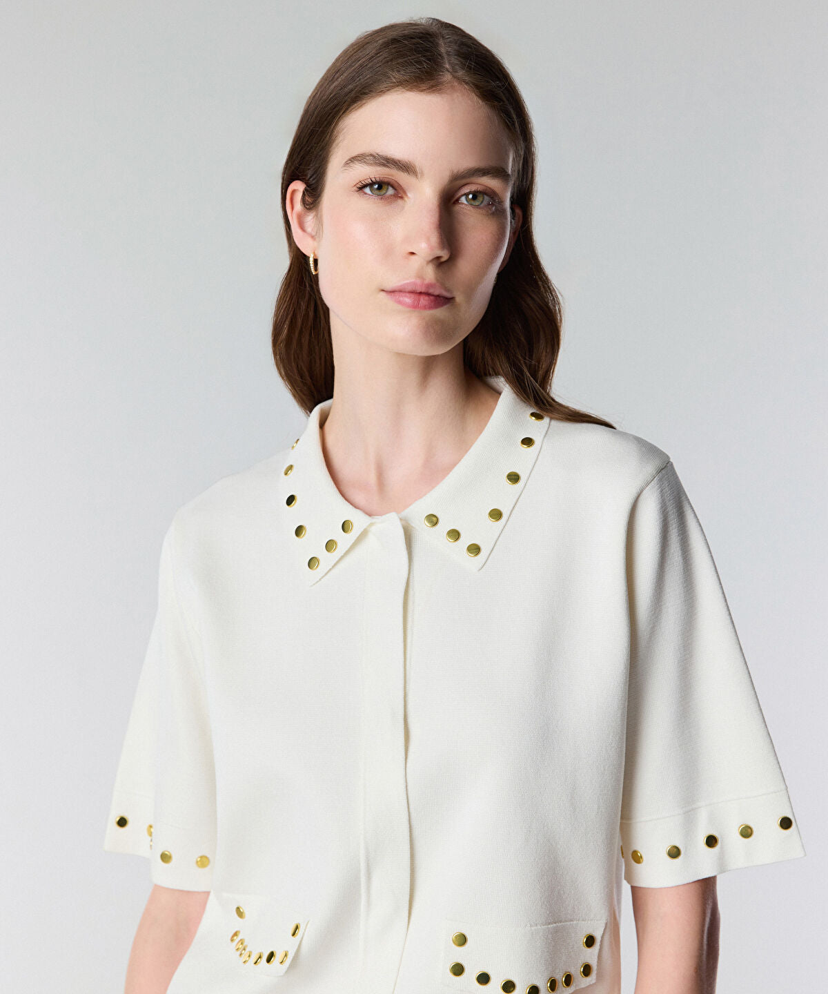 Zoomed Studded Knit Top