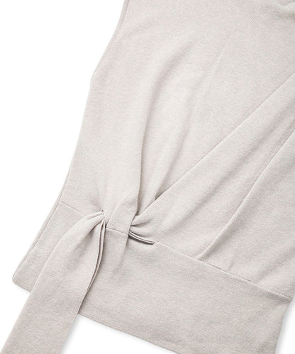 Asymmetric Tie-Waist Knit Vest