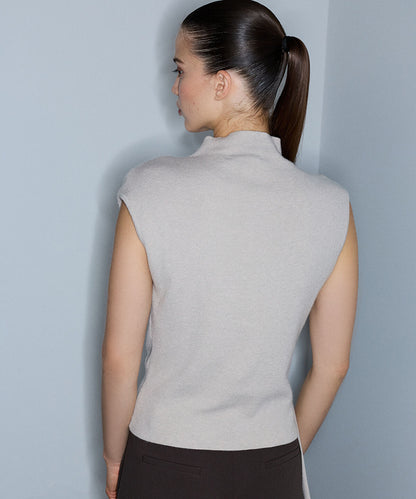 Asymmetric Tie-Waist Knit Vest