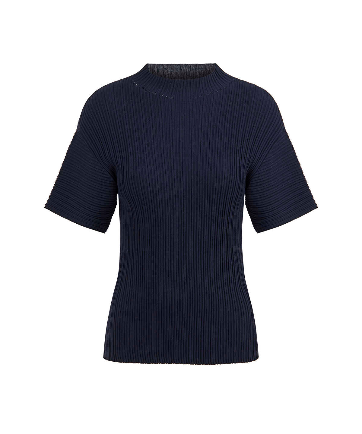Textured Boat-Neck Knit Top