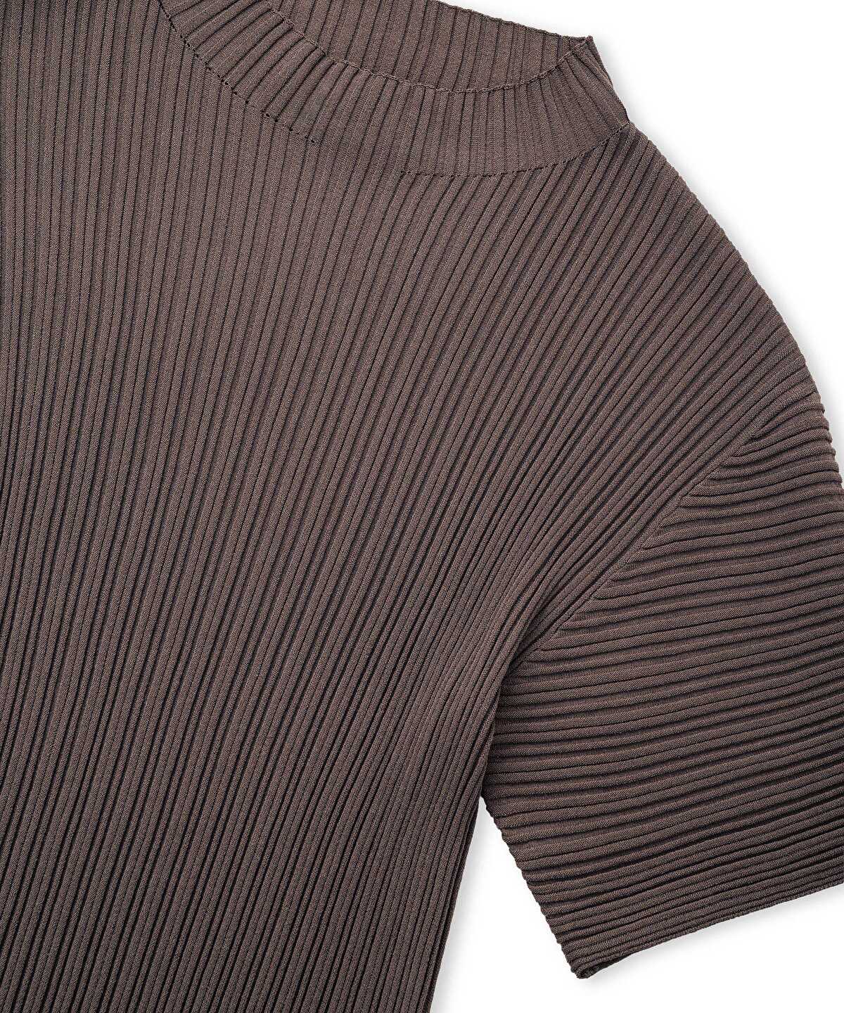Textured Boat-Neck Knit Top