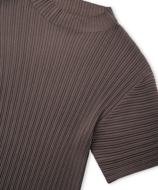 Textured Boat-Neck Knit Top