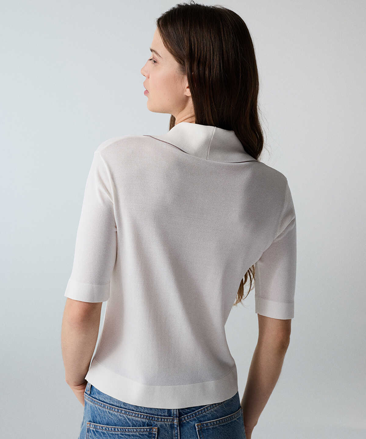 Tie-Neck Knit Top