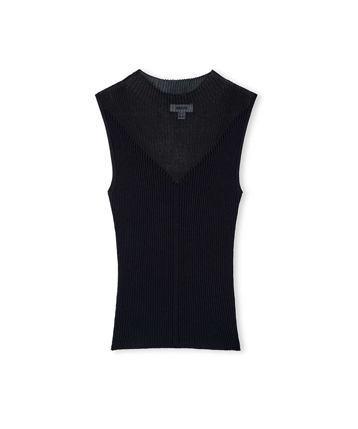 Slim-Fit Knit Top with Contrast Texture