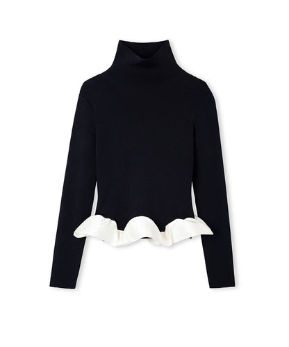 Color-Block Combination Knit Top