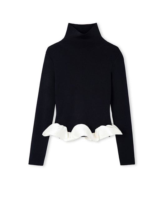 Color-Block Combination Knit Top