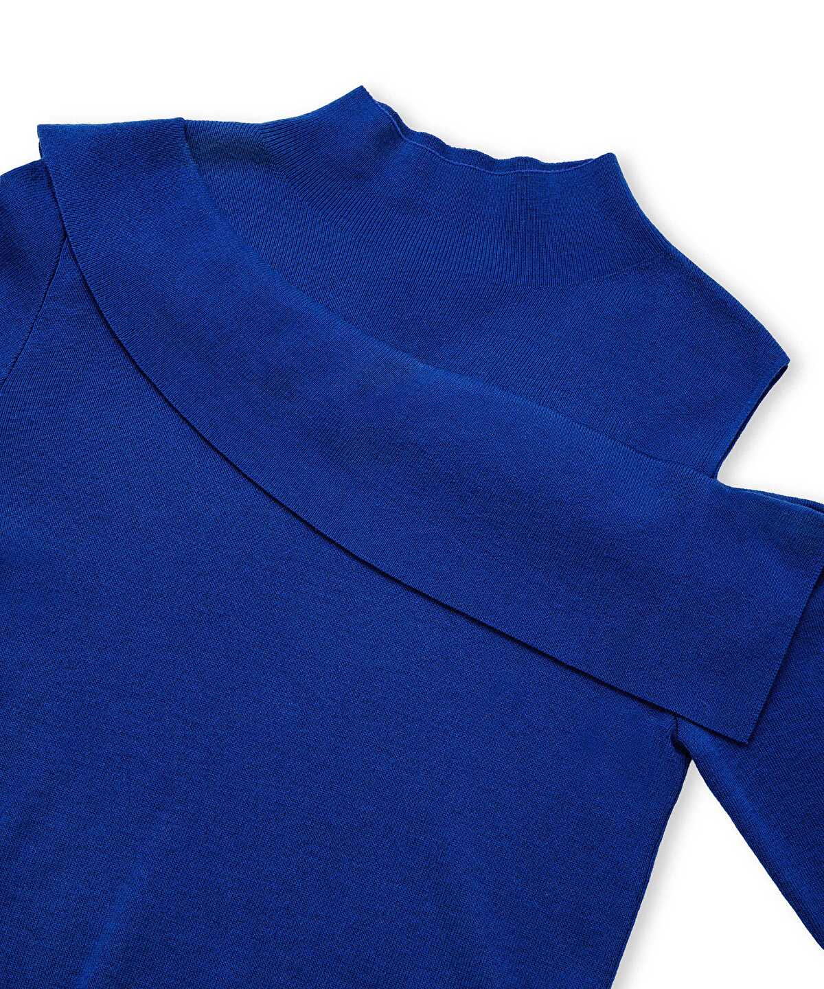 Asymmetric High-Neck Knit Top