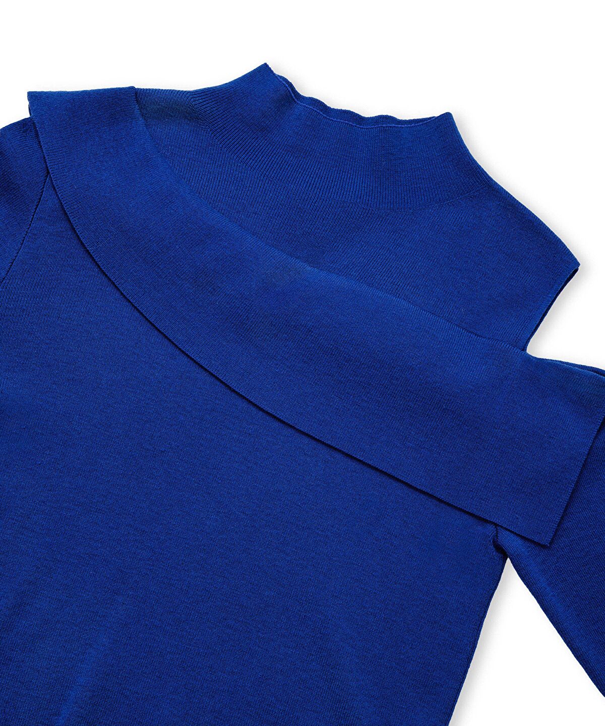 Asymmetric High-Neck Knit Top