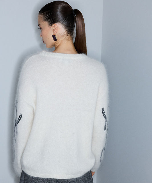 Embroidered Wool-Blend Sweater
