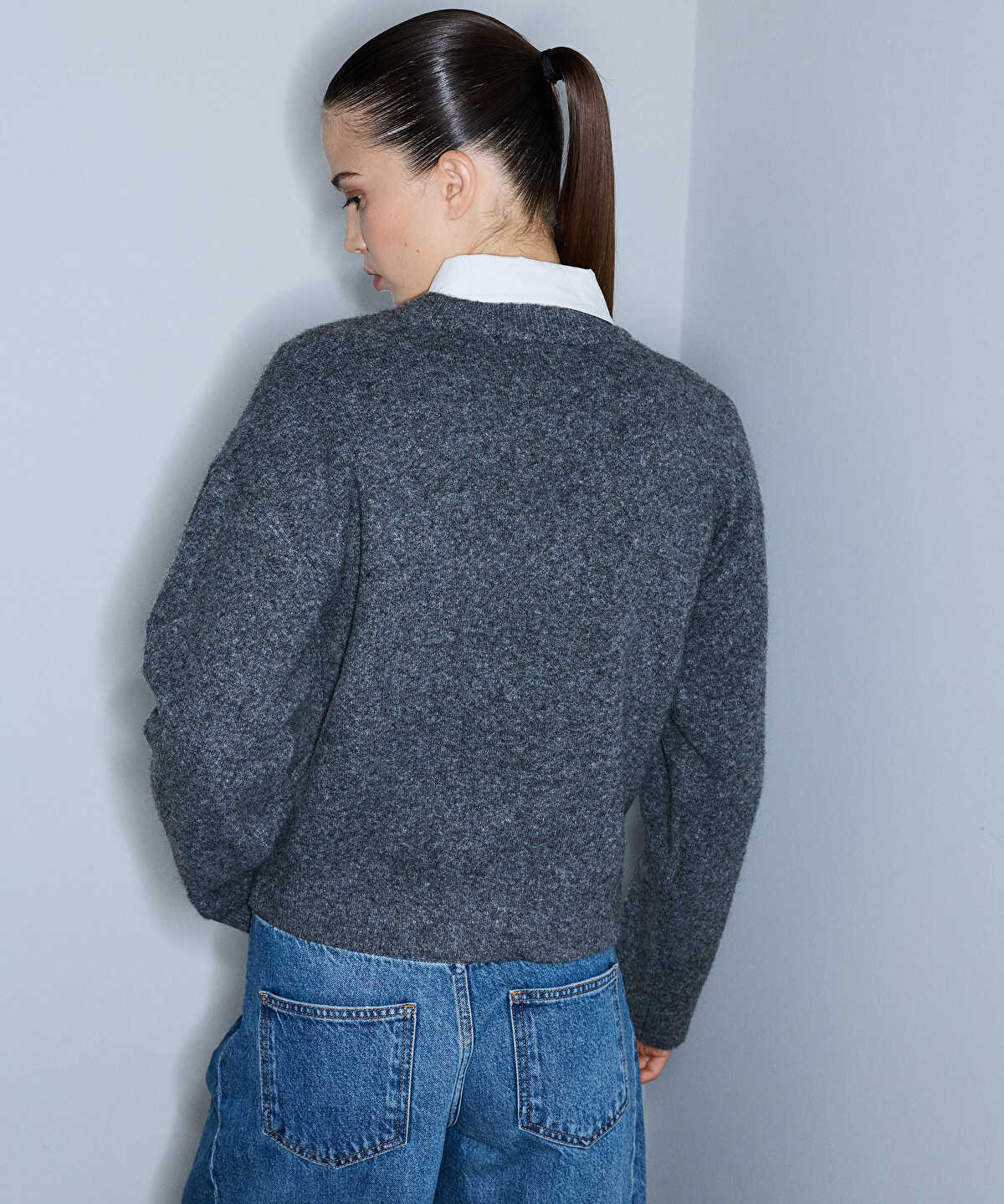 Layered-Effect Combination Sweater