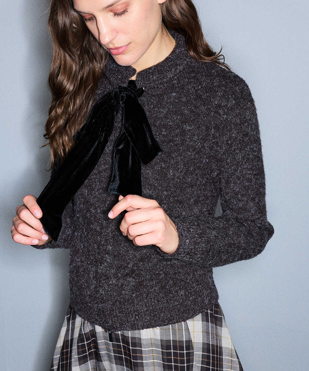 Cardigan with Detachable Bow