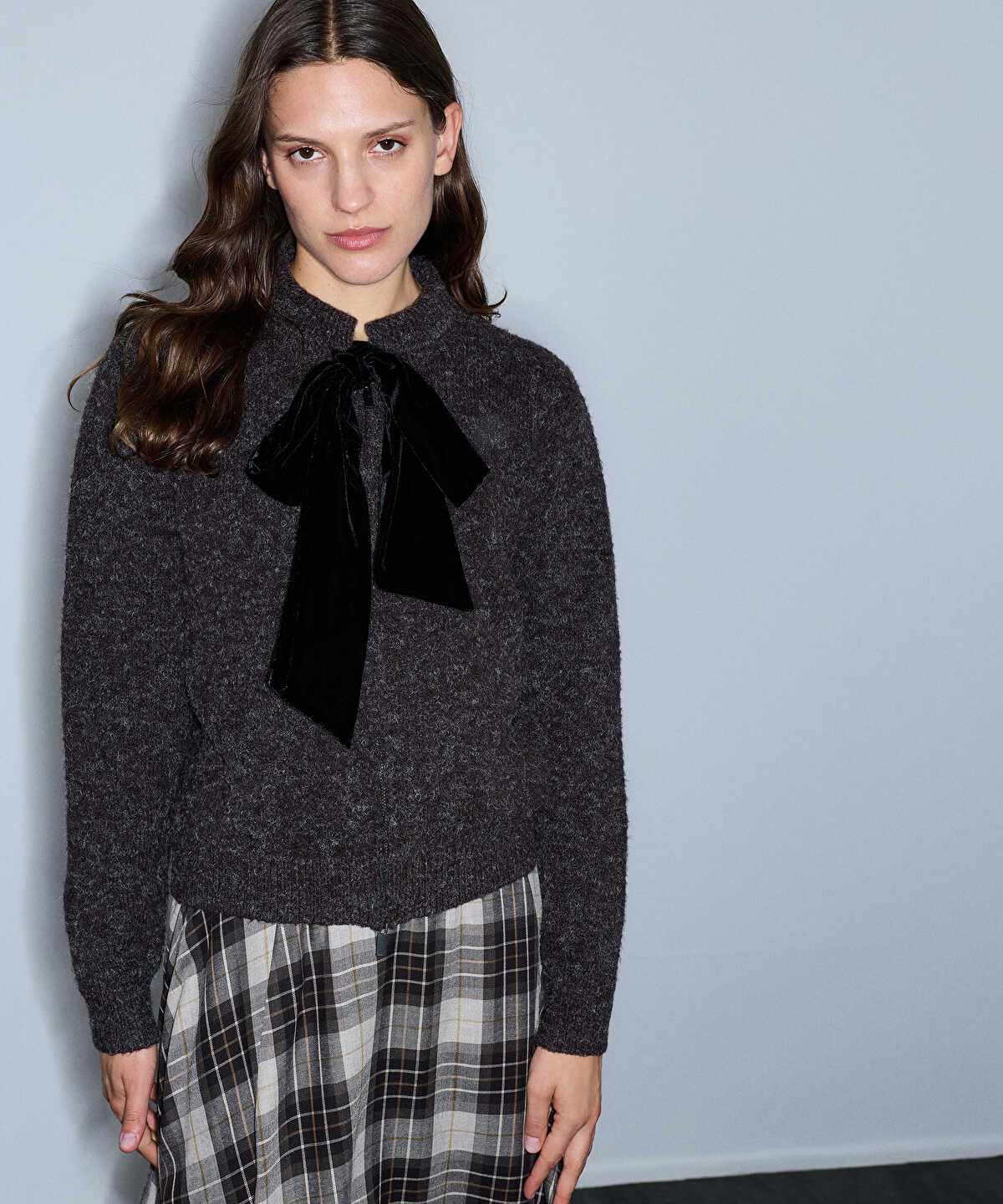 Cardigan with Detachable Bow