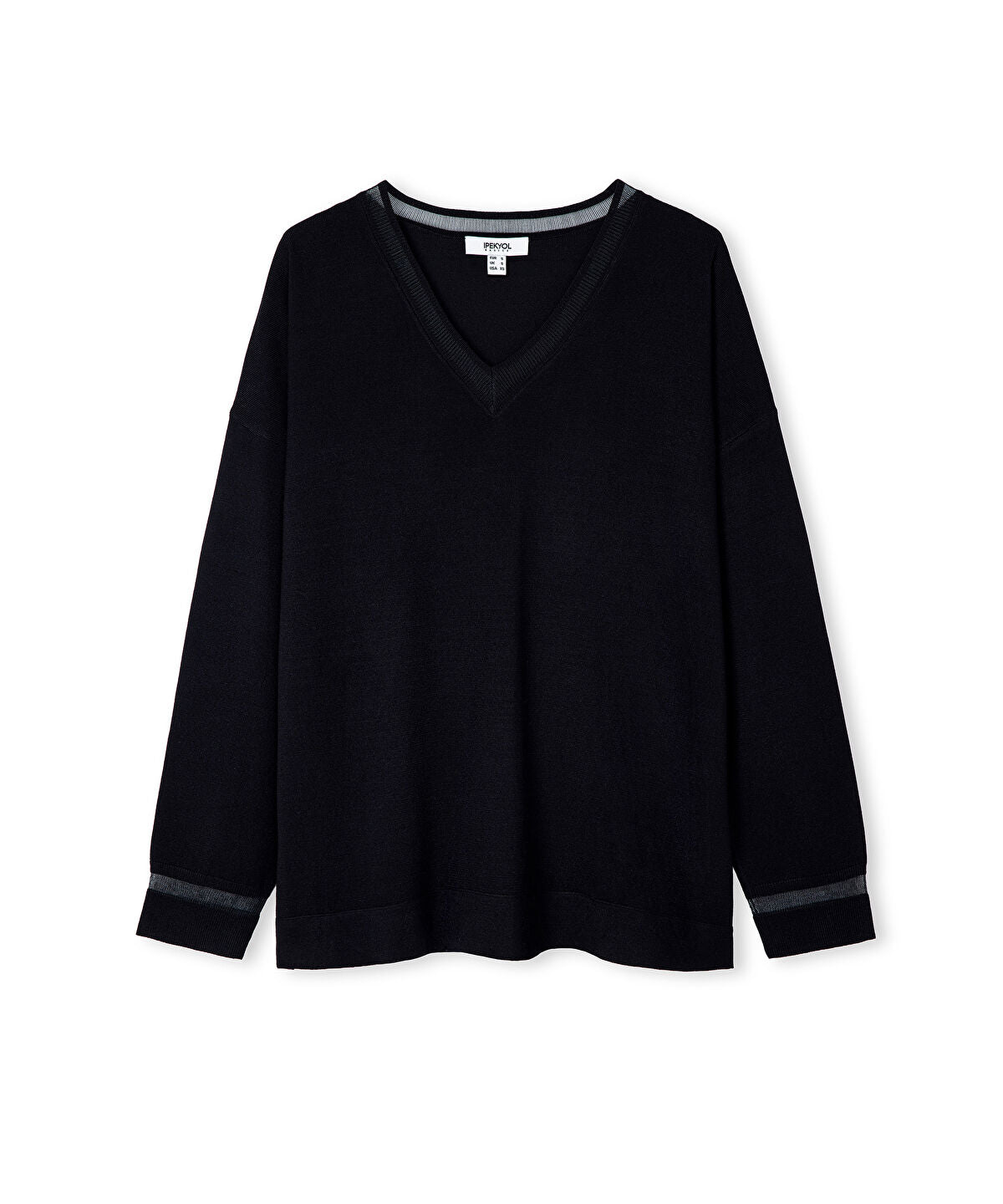 Zoomed Knit Top with Tulle Trim