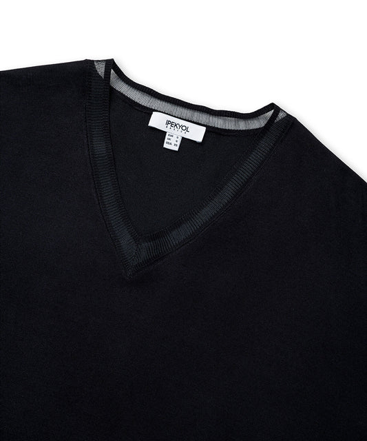 Knit Top with Tulle Trim