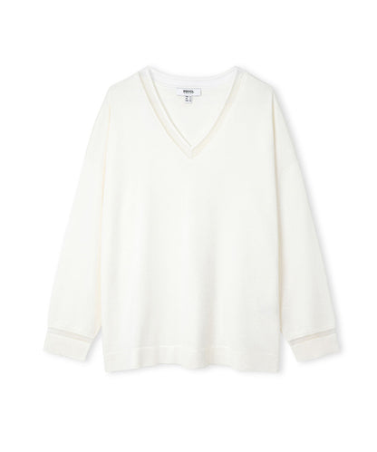 Knit Top with Tulle Trim
