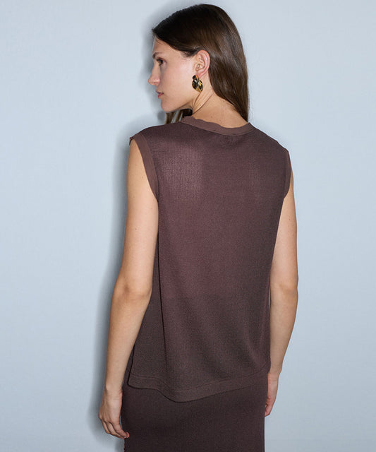 Embellished Combination Knit Top