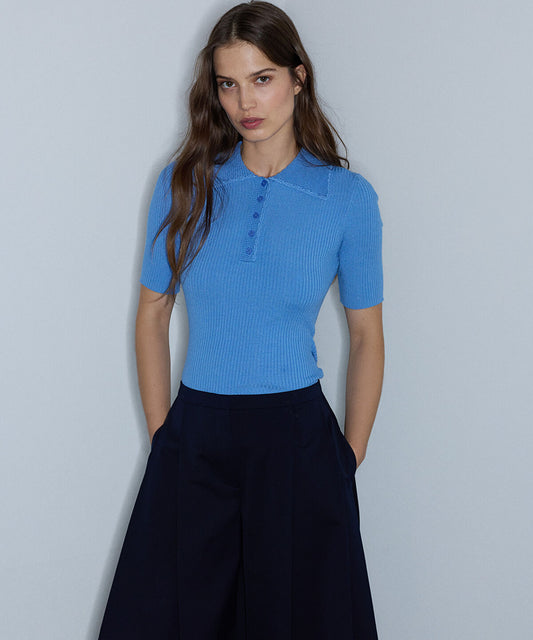 Polo Knit Top
