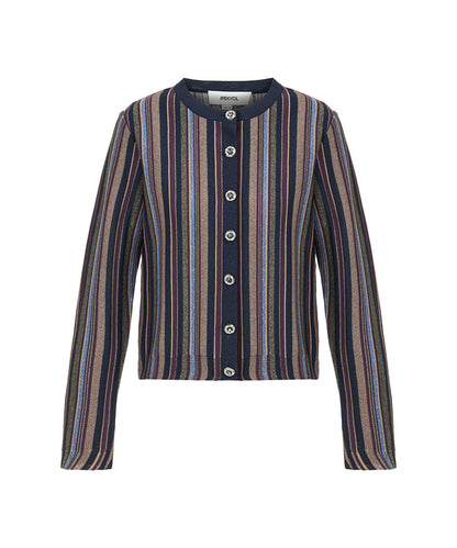 Color-Block Lurex Cardigan