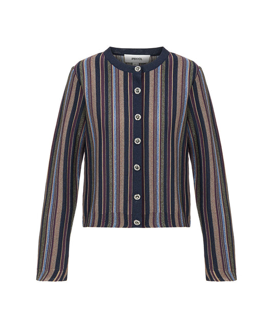 Color-Block Lurex Cardigan