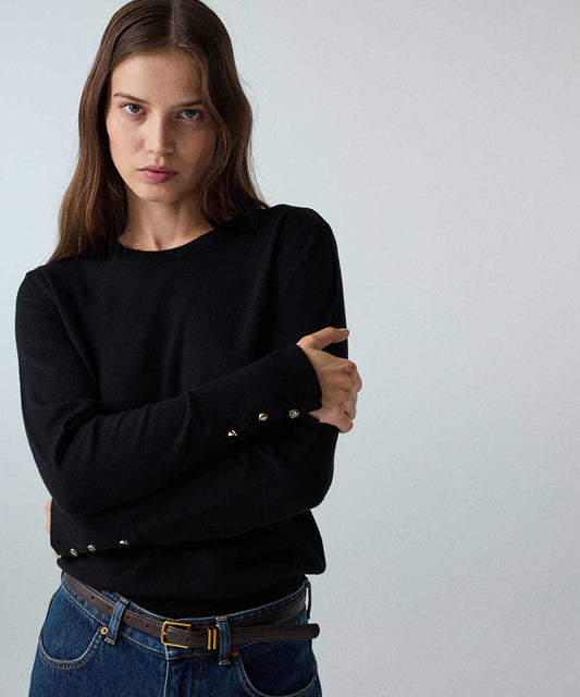 Knit Top with Monogram Buttons