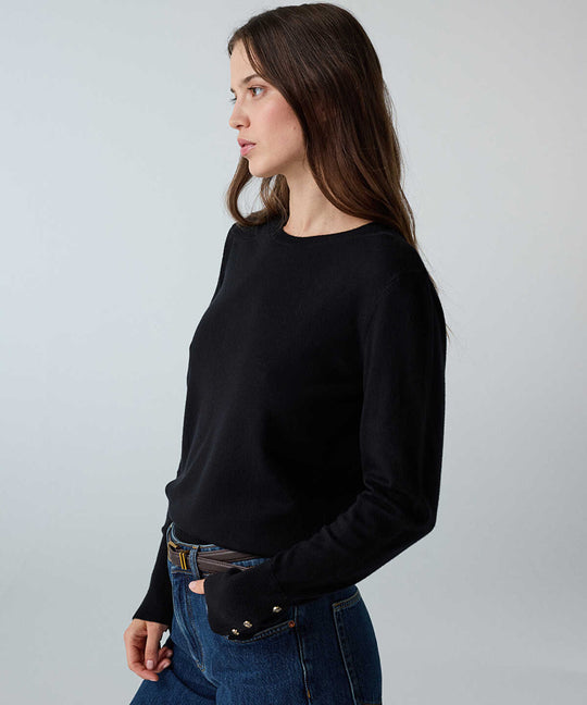 Knit Top with Monogram Buttons